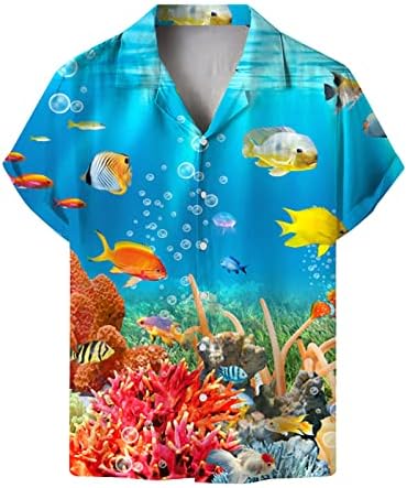 2023 Ново Мъжко Ежедневното Свободно Плажна Гавайское Рокля С Флорални Принтом, Риза с копчета и Къс ръкав,