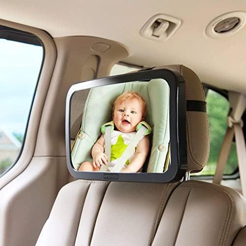 Детско автомобилно огледало Enovoe с кърпа за почистване - Широко куполна детско огледало на задната седалка