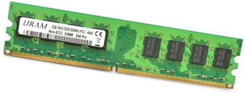 URAM 2 GB DDR2-800 Mhz ((Съвместим с 667 Mhz или 533 Mhz) PC2-6400U PC2 6400 без ECC DIMM-ове Samsung IC RAM (памет за настолен компютър)