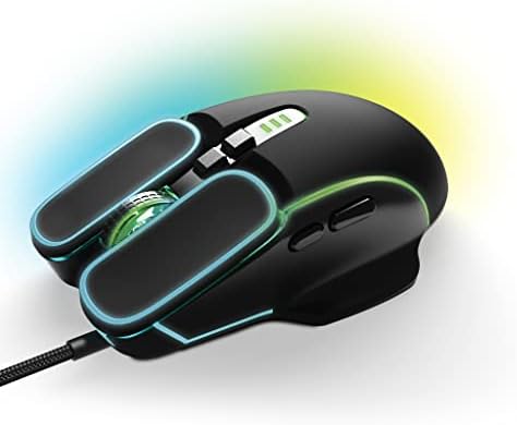Детска mouse Game Пънк RGB Pro с led подсветка | Мишка за компютър с Жичен 7 бутони | Универсална Жичен мишката, 3600 dpi,