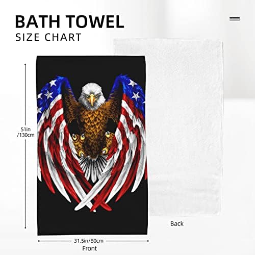 PSVOD Флаг на САЩ Патриотичен Орел Памучно Быстросохнущее Кърпи за баня, супер Меко и впитывающее, е Подходящ за