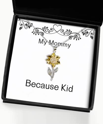 Обичам Мамочкино Колие с отложено във формата на Слънчоглед, Защото Дете, Уникални Подаръци за мама