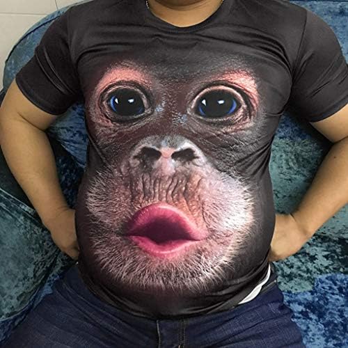 BEIBEIA/ Мъжки тениски с принтом забавна маймуна, Големи размери, Лято-Есен 2021, Ежедневни Свободни Удобна тениска