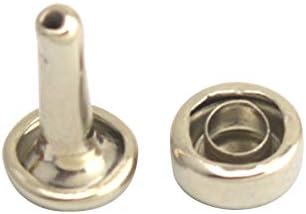 Wuuycoky Сребро Двойна Шапка с нитове в Шахматна фигура Метални Шипове Капачка 7 мм, прът 8 мм, Опаковка