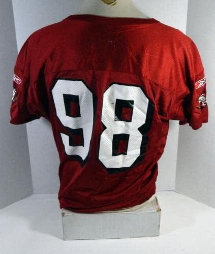 2004 Сан Франциско 49ерс Юлиан Питърсън №98, Издаден в Червената Обучение фланелка 935 - Използваните тениски за
