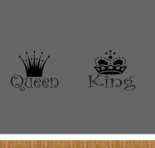 DNVEN Принцеса Кралица Крал Crown Сменяеми Етикети на Таблата Етикети Стенописи за Детски Стаи, Детски Стаи, Детски Природа Черно 22 инча x 10 инча