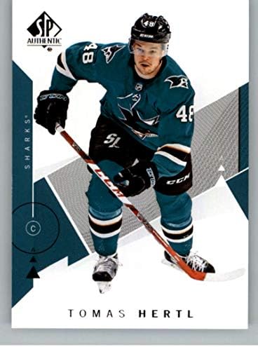2018-19 SP Автентичен хокей 37 Томас Хертл Сан Хосе Шаркс Официалната търговска карта на НХЛ от Горната палуба (UD)