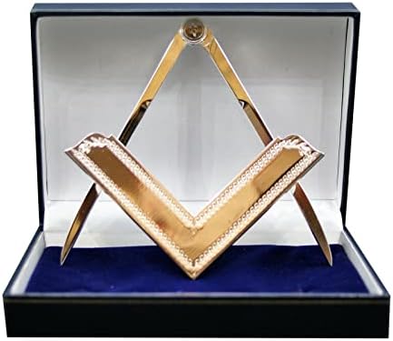 Набор от масонски квадратчета и компаси Freemasons от злато или сребро (в реален размер подаде) с предавателна