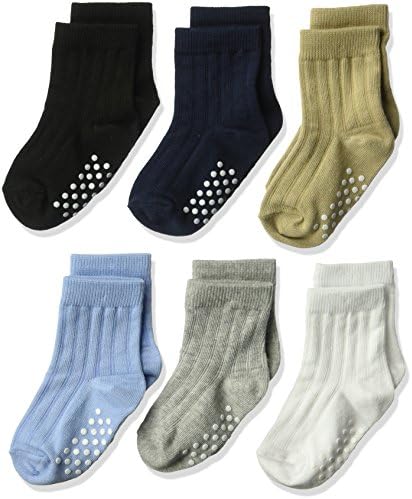 Чорапи Джефрис За момчета, Детски Нескользящие Памучни Чорапи за екипажа, 6 чифта В опаковка
