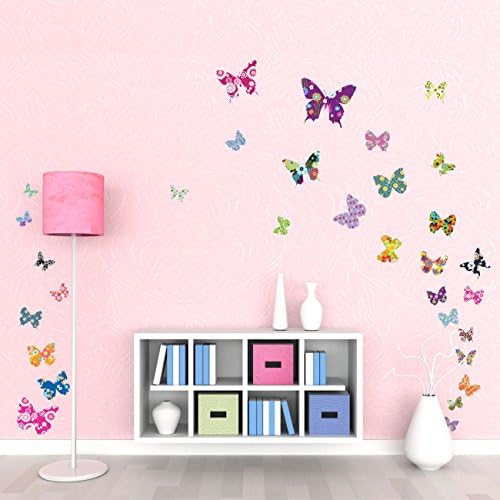 DECOWALL DW-1201 38 Разноцветни Пеперуди, Детски Стикери за Стена, Стикери за Стена, Отклеивающиеся Подвижни