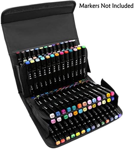 Отлични Черни Кутии За съхранение, Чанта за съхранение на маркери, Цвят 80 Слотове, Холщовая чанта за писалки