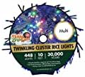 Празничните ярки светлини LED-3MCR448-GMU, Набор от led осветителни тела за ориз с проблясващи касетъчни, Мулти, 448 карата,