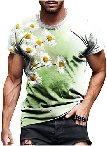 Мъжки Графични Тениски С Цветя, Красиви Модерни Тениски, Ежедневни тениски с кръгло деколте, Летни Меки и Удобни