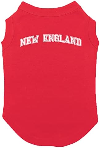 Нова Англия - Спортна тениска за училище кучета щата Сити (Червена, 2 пъти повече)
