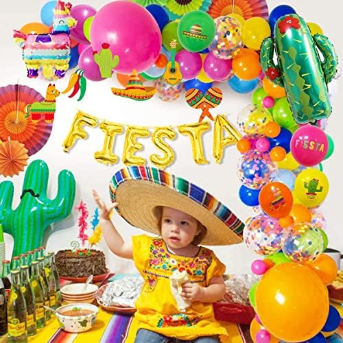 Украса за парти Fiesta Венец от балони Fiesta Балон от фолио с Кактуси, Мексикански Набор от бижута за душата на детето Cinco