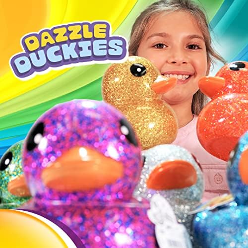 Гигантски блестящ гумени уточки цвят металик 7 (6 броя в асортимент), гумени уточки, играчка-непоседа за деца, чувствителни на допир играчка за облекчаване на стреса,
