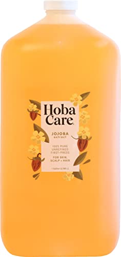 HobaCare Масло от Жожоба - Чисто масло от Жожоба Суров, студено пресовано за кожата на главата и ноктите - Овлажняващ