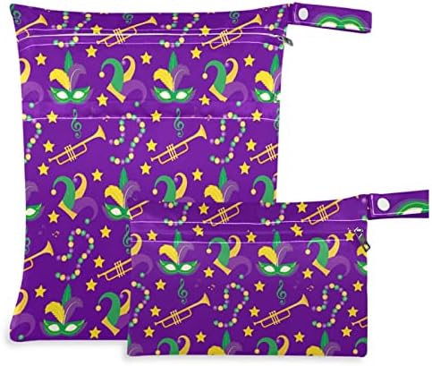 ZZXXB Mardi Gras Шапката на Шута Тръба Водоустойчив Влажна Чанта за многократна употреба Текстилен Влажна Пелена