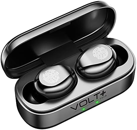 Безжични слушалки VOLT PLUS TECH Slim Travel Wireless V5.1, Съвместими с вашия Motorola Moto Z2, Актуализиран Микротонкий калъф с четырехъядерным микрофон 8D Bass IPX7 водоустойчив /защитен от п