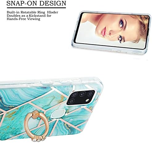 Калъф за Samsung Galaxy A21S, DOOGE Ултра-Тънък Лъскав Мек Мрамор калъф от TPU за жени и Момичета, с Въртящ се