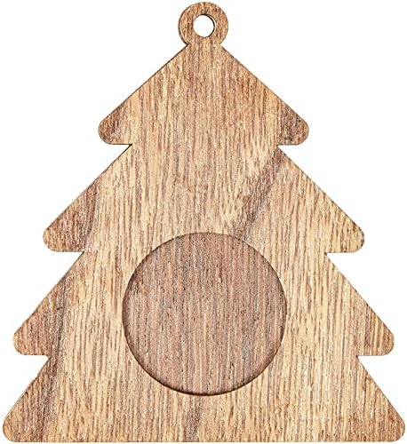 Украса за Коледната елха, Висящи Украшения в Дървена Фоторамке (4,5 инча, 6 опаковки)