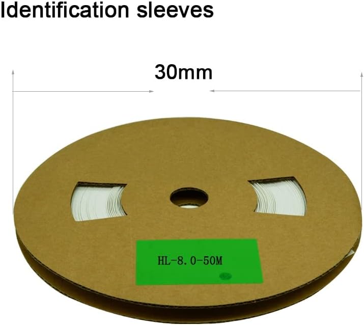 Идентификационни ръкав 8,0 мм Маркерная тел свиване тръба Изолационен кожух свиване тръба, Дължина 50 м, (Цвят: