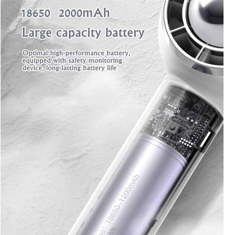 Портативен Ръчен Фен Handy Air Fan Cooler Персонален Вентилатор USB Акумулаторна батерия за Пътуване на Открито (Бял)