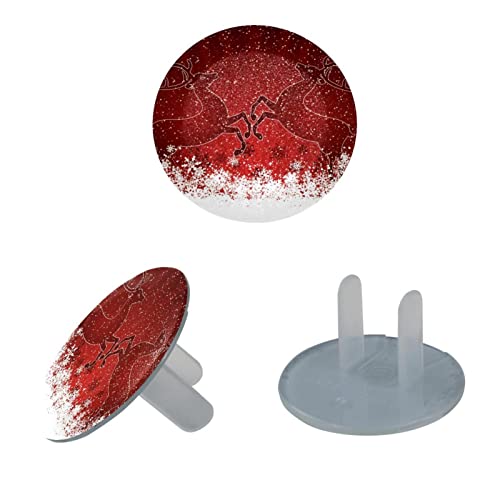 Прозрачен капак за контакти (24 опаковки) с Коледен Елен, Диелектрични Пластмасови Капачки за електрически Контакти,