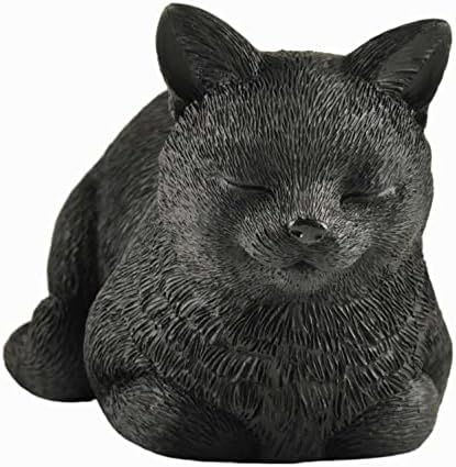JFSM INC. 3,5 Черна Котка, Спящата, Мини-Фигурка На Ръчно Рисувани