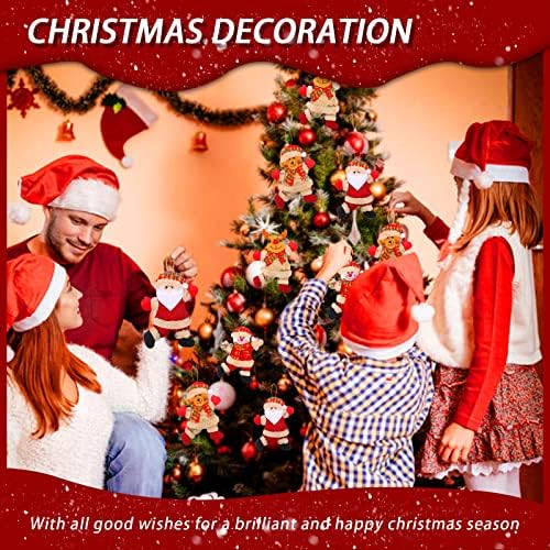 Коледни Плюшени Декорации Комплект от 4, Забавни Коледни Висящи Украшения 2021 Комплект за Коледна Украса, Дядо Коледа, Снежен