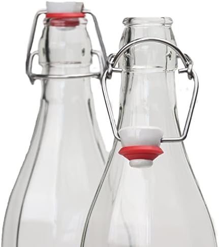 Традиционната Нагънат Стъклена бутилка с обем 1 литър с Керамични въртяща се втулка