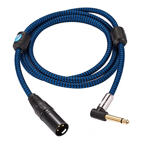 Аудио кабел Ъглов Моно 6,35 мм за XLR 3-пинов, Съвместим с усилване на Звуковия Смесител XLR конектор 1/4