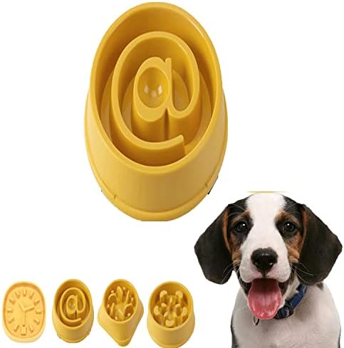 Купички за кучета с по-бавно пиене - жълти купа във формата на буквата часовник, купички за храна с по-бавно пиене на вода