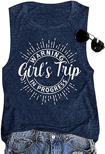 Дамски Блузи на Бретелях за ваканция, Летни Тениски с Предупреждение за Предстоящото пътуване за Момичета, Тениска