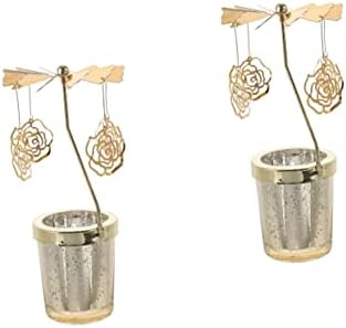 ABOOFAN 2 бр. Коледна Парти на Въртящата се Метална Домашна Поставка Чай за Въртележки Нов Декор За Сватба на Свещи Свещник Декоративна