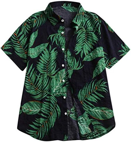UBST Мъжки Летни Хавайски Ризи С Къс ръкав и Тропически Цветя Принтом, Върховете на копчета Алоха, Плажна Риза Свободно