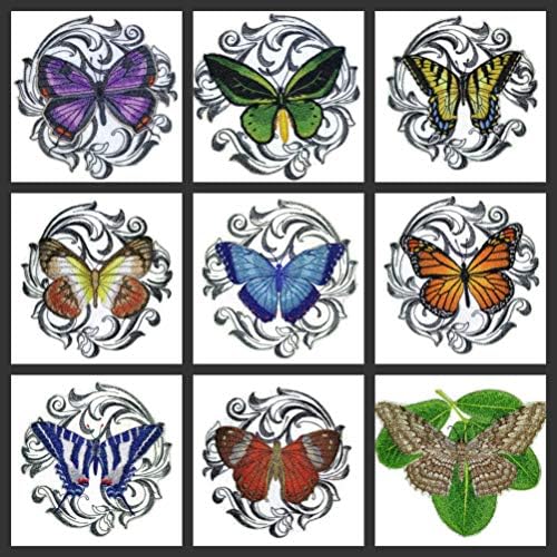 Обичай и уникални, Невероятни цветни пеперуди [Лястовича опашка на Зебра в стил барок], Бродирани желязо нашивке [5