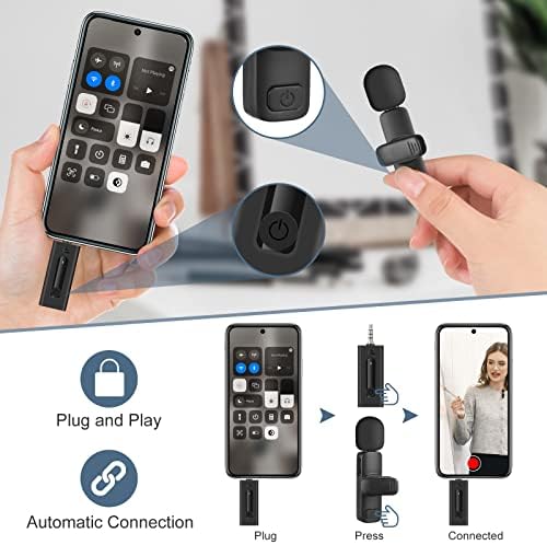 DXQMY Безжични микрофона от ревера за камера/компютър/ лаптоп/ MacBook/ iPhone/ iPad/ телефон/таблет с Android,