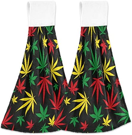 Emelivor Кухненски Кърпи за ръце, Контур за захващане на Листа марихуана, Супер Абсорбиращи Кърпи за окачване на 12 x 17, Мека