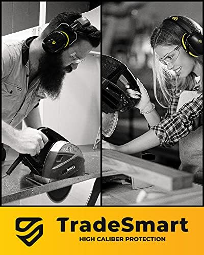 TradeSmart Ear Defenders - Защитни Очила с Калъф и Слушалки за защита на Слуха - Резачка, Дървообработване,