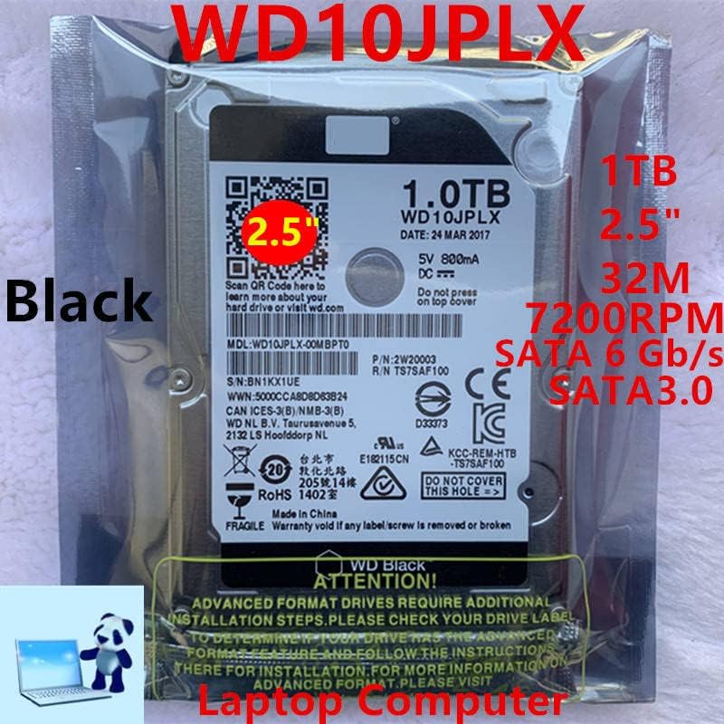 Твърд диск черен цвят 1 TB 2,5 SATA 6 Gb/сек. 32 MB 7200 Об/мин за Вътрешен твърд диск, Твърд диск за лаптоп за WD10JPLX
