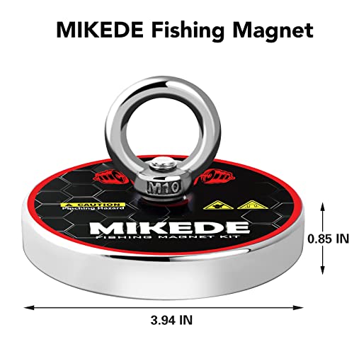 MIKEDE Силни Двустранни Риболовни Магнити 750 паунда в Комплект с Риболовни магнити тегло 1080 паунда