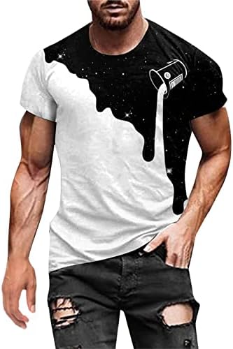 Тениска за Мъже, Лятна Тениска с 3D Принтом Котка, Мъжки Забавни Тениски с Графичен Дизайн, Свободни Блузи с Къс Ръкав, Отгоре