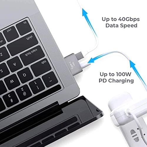 Удължител BABYCE USB C за MacBook с калъф, Двойна Type C разклонител за мъже и жени, Съвместим с порт Thunderbolt