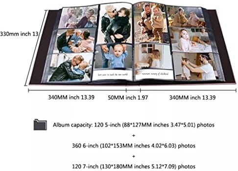 Креативен Фотоалбум RENSLAT Голям капацитет, Сменяем Фото албум, Семеен Фотоалбум, творческо Писане за двойки (Цвят: