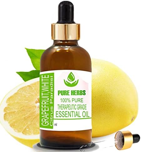Етерично масло Pure Herbs Бял Грейпфрут (Citrus Paradisi) Чисто и Натурално Терапевтични 15 мл с Капкомер