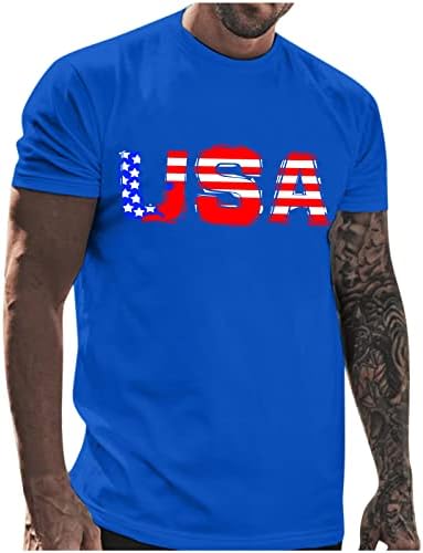 XXVR, 4 юли, мъжки ризи с къс ръкав, Патриотичен принт Хартата на САЩ, Тениски с кръгло деколте, Лятна Градинска Ежедневни