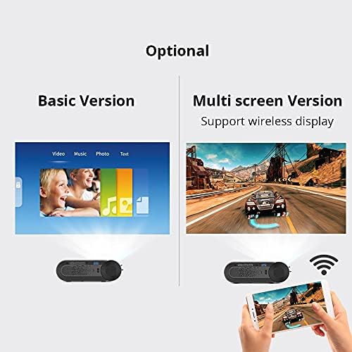 UXZDX CUJUX K9 Full HD 1080P led преносим мини проектор за домашно кино (опция с мулти-дисплей за смартфон) (Цвят: базова версия K9)