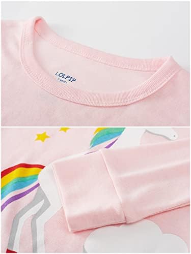 Детски Пижамные комплекти LOLPIP От памук, Пижами за момичета от 2 до 14 години, Облеклото за сън (с картина и картина)