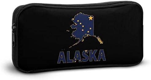 Карта на Аляска Флаг молив случай за Моливи Голям Капацитет Канцелярская Скоростна Косметичка Калъф YHO Дизайн за Офис, Училище